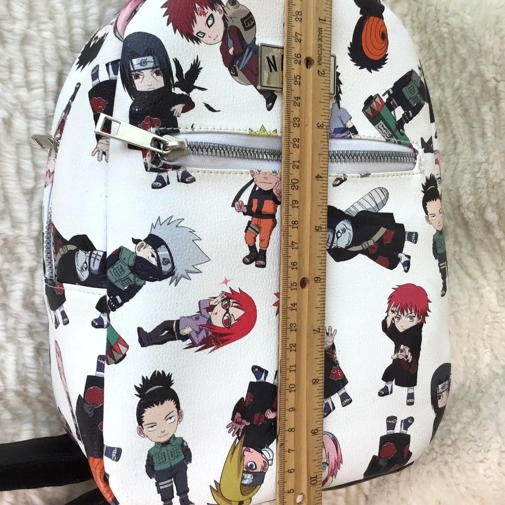 Naruto Backpack Shippuden Allover Chibi Character Faux Leather Mini Tote Bag
